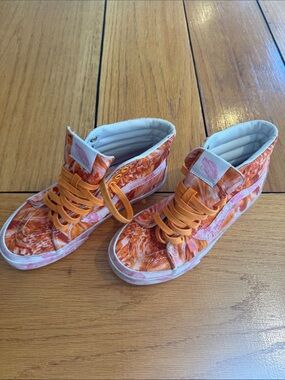 Vans ladies Orange Tie-Dye High-Top Sneakers